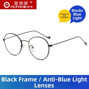 Raydem | Blue Light Radiation Protection Glasses Men Women Flat Computer Glasses Non-prescription Gold