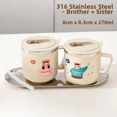 WODEBAIHUI | Baby Drinking Straw Cup 316 Stainless Steel