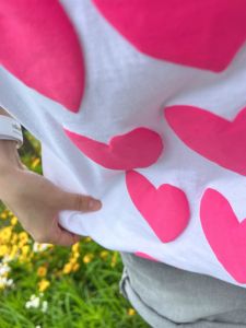 เสื้อยืดแขนพองสีฟ้าอ่อนน่ารักสำหรับผู้หญิงในฤดูร้อน ผ้าฝ้ายแท้ ลายดอกไม้ คอกลม แขนสั้น เสื้อผ้าทำงานสไตล์เกาหลี