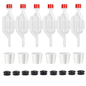 S-Shape Airlocks Homebrew Bubble Airlock Carboys Stopper & Fermenter Seal Valve with Food Grade Grommets Wine Making