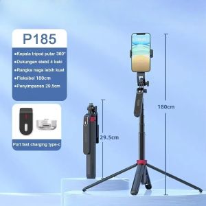 Professional Portable 360° Rotating Camera Tripod Stand with Wireless Remote Control - Adjustable Height for Smartphone/Camera