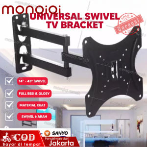 BRACKET SWIVEL TV LED 14 17 19 20 22 24 27 32 40 43 Inch Universal Smart TV Digital LCD Braket Putar/COD Telescopic TV Bracket for 32-55 Inch 200 x 200 Pitch TV - Braket TV Telescopic Bracket TV Braket TV LED 32 40 42 43 46 47 49 50 52 55 Inch