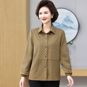 Casual Elegant Long Sleeve Outerwear Autumn Spring Single Layer Open Cardigan Women Loose Fit Button Detail Cotton Blend Jacket