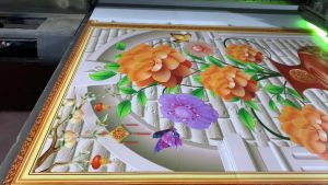 Tranh gạch đẹp 3D bình hoa lọ gốm