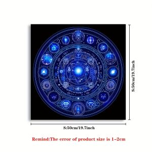 VIKAMA Neon Vòng Tròn Ma Thuật Tarot Bàn Thờ Vải Huyền Bí Phù Thủy Bói Toán Thảm Cho Nghi Lễ Tâm Linh Trang Trí Có Thể Giặt Bằng Máy Polyester