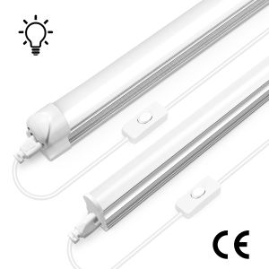 EU US Plug In 50CM T5 T8 Aluminum LED Light Tube 15W 25W 110V 220V LED Lamp Idea For Basement Warehouse Cabinet Storage Room