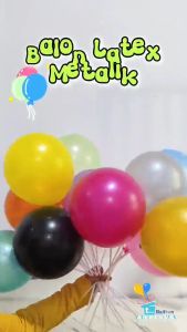 Balon Latex Metalik Kombinasi 2 Warna / Balon Warna Warni Metalik / Balon Kombinasi campur