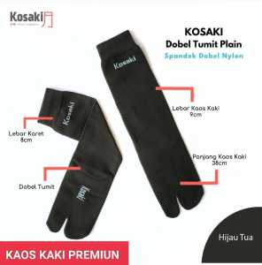 KOSAKI Plain M Kaos Kaki Muslimah Kaos Kaki Jempol - Hijau Tua