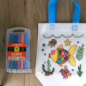 PINK Optional Design DIY Graffiti Bag Handmade Painting Non-Woven Bag Children Lootbag treats/Paninda