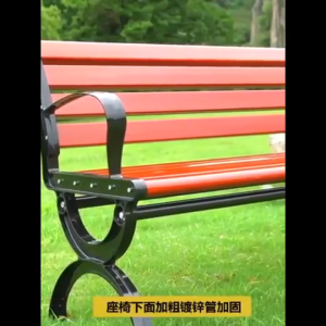 Outdoor Garden Chair Bench Long Park Bench Heavy Duty Weather Resistant Rust Proof Cast Iron Frame Wooden Slats Garden Bench Chair Backyard Patio Deck Porch Balcony Furniture Long Chair For Outside Cafe Corridor