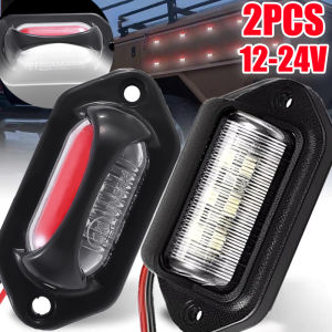 6 LED Multi-Purpose Car License Plate Light White Light Red Light Light Universal 12-24V Truck Tail Light Side Light Scooter Motorcycle Boat Waterproof Signal Light
