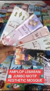 Paket 50 Pcs Amplop Lebaran Idul Fitri Ukuran Jumbo Motif Masjid Aesthetic 2025
