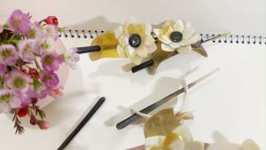 KẸP TÓC TRÂM CÀI HOA MAI BẰNG SỪNG- TUẤN ĐỨC MỸ NGHỆ- HH620