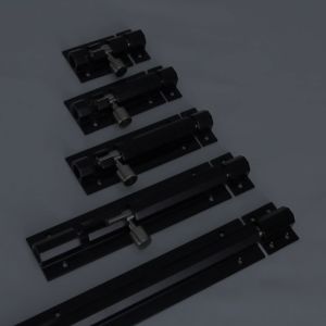 NOBLEZA Slot Pintu Grendel Jendela Door Bolt Aluminium Black 2 3 4 6 12 Inch NDB-12