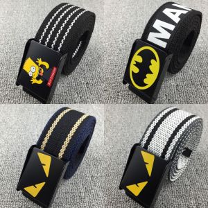 Casual Canvas Belt Smooth Buckle Automatic Buckle Belt Simple Korean Version Personality Youth Student Military Training Pants Belt