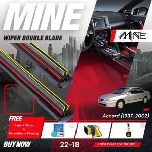 Wiper Frameless Double Blade HONDA ACCORD 1 Pasang FREE BONUS