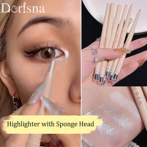 Dorisna Pearlescent Highlight Pen Brighten Silkworm with Sponge Head Diamond Eyeshadow Pen