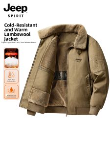 JEEP SPIRIT | Winter Warmth Pure Cotton Lamb Wool Lined Jacket