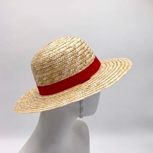 One Piece Luffy Straw Hat วันพีซลูฟี่ผู้ใหญ่เด็กหมวกฟางอะนิเมะ เครื่องคอสเพลย์แฮนด์เมดหมวกของขวัญฮาโลวีน