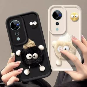 เคสโทรศัพท์ VIVOV40 VIVO V40 Pro V30e V30 Pro V29 V29e 5G มีสไตล์3D น่ารักปลอกป้องกันเลนส์กันกระแทกกรอบซิลิโคนนิ่ม2024