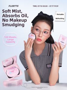 FLORTTE | Phấn Nén Kiểm Soát Dầu Có Gương