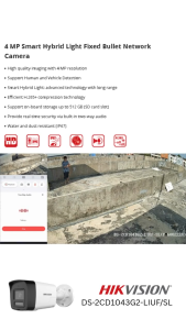 Hikvision DS-2CD1041G2-LIU-LIUF IPC 4MP OUTDOOR BULLET NETWORK CAMERA BUILT IN MIC AUDIO