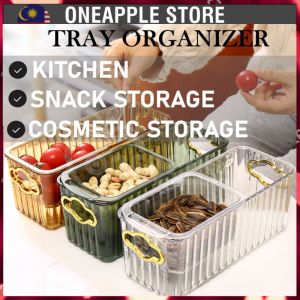 Fruit Tray Easy to Clean Hollow Design Light Luxury Draining Detachable Storing PET Lazy 2 Tier Snack Storage Box for Do