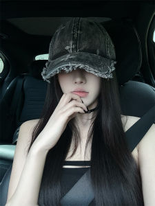 Mũ Bóng Chày Viền Rộng Phong Cách Mỹ Cổ Điển OuiPack Cho Nữ Mũ Lưỡi Trai Denim Giặt Mềm Viền Rộng Mùa Thu Có Mũ Trùm Đầu Lớn