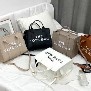 TheTotebag new solid color PU letter large capacity tote bag