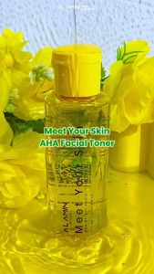 Toner AHA Penyegar Pencerah Whitening Flek Noda Hitam Ekspoliasi Glowing Hidrasi Pelembab Semua Jenis Kulit BPOM Aman Alamin Skincare Meet Your Skin