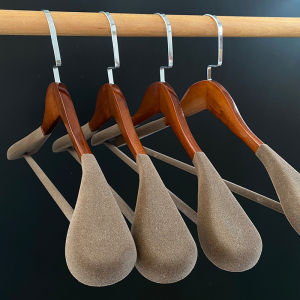 For Home Hanger Clothes Suit Special Leather Coat Wide Shoulders without Marks Solid Wood Suit Hanger Mens Wooden Hanger