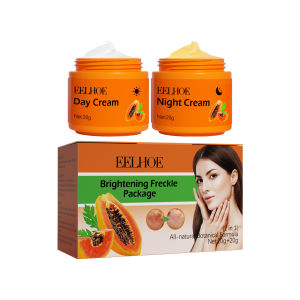 Eelhoe Papaya Whitening Freckle Cream Dark Skin Remove Dark Spots Cream Effective Remove Melanin Black Dots Melasma Pigmentation Brighten Whitening Freckle Cream Improve Fine Lines Moisturizing Papaya Day Night Cream Skin Care