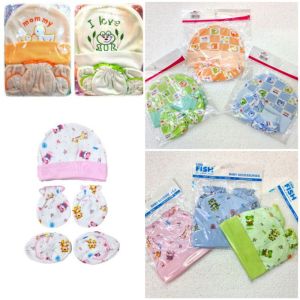 3In1 Baby Beanie Decorated Hat With Mitten And Booties Baby Mitten