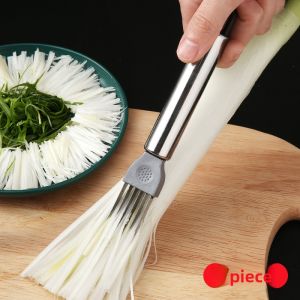 Stainless Steel Multifunctional Onion Cutter Tool Kitchen Essential Onion Slicer Onion Flakes Knife Grater Vegetable Cutter
