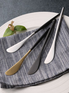 High-Grade 304 Stainless Steel Butter Knife Butter Knife Coated Bread Black Gold Jam Cream Cheese Scraper Cutter