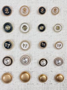 High-End round Metal Pearl Buttons Black White Handmade Coat Jacket Cuff Tailoring Accessories DIY Sewing Materials