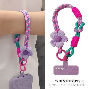 Short Portable Mobile Phone Lanyard Key Camera Detachable Wristband Multi-Functional Nylon Weave Durable Loss Prevention