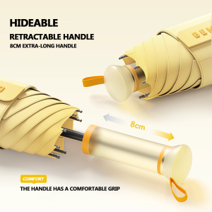 FUN POINT 24Ribs Ultra-Light Mini Pocket Umbrella Folding Sun Umbrella UV Protection Waterproof Scalable Handle