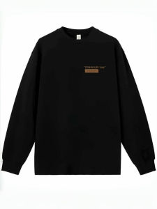 Spring Autumn Long Sleeve Cotton T-Shirt Mens Loose Fit Large Size round Neck Simple Style Inner Wear Casual Top