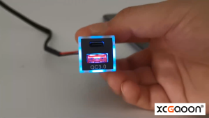 12V Blue Backlight 22x22mm PD3.0 (Type-C) / USB QC3.0 Mobile Phone Car Quick Charger for Toyota Land Cruiser Prado 150 Series RAV4 Camry Hiace Corolla