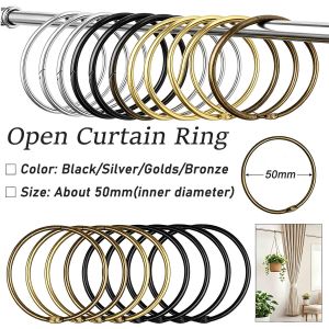 50MM Shower Curtain Sliding Rings Curtain Hooks Round Rod Clips Iron Shower Curtain Rings Bathroom Accessories