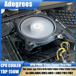 CPU Cooler 4 Heatpipes PC Radiator Cooling Fan Quiet Ventilador For Intel LGA 1366 115X 1200 1700 2011 X79 X99 AMD AM3 AM4 AM5