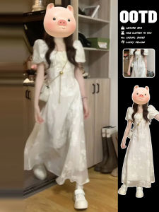 SUSIEYUAN | French Style Elegant Small-Fitting White Dress Slim Waist
