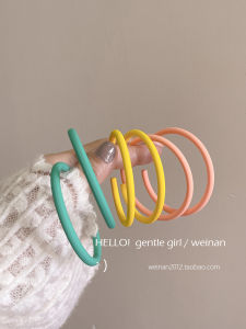 Rose Summer Candy Large C Circle Mosquito Coil Tray Clip on Earrings Exaggerated Big round Circle Hong Kong Style Retro Earrings for Girls