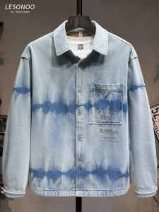 LIANSENNIAO | Áo Jean Nam In Tie Dye Thêu Đẹp Thu Rộng Thời Trang Retro