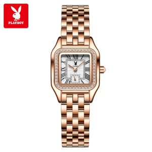นาฬิกา PALYBOY กันน้ำสำหรับผู้หญิงนาฬิกาผู้หญิงเพชรหรูหราหรูหราต้นฉบับสายเหล็กสแตนเลสพร้อมกล่องของขวัญ