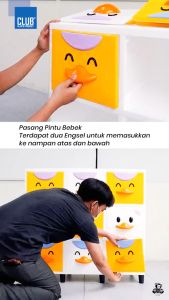 LEMARI PAKAIAN PLASTIK CLUB FLIP TRIPLE 2 SUSUN LEMARI PLASTIK SERBAGUNA CABINET LACI MINIMALIS