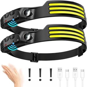 Đèn Pha LED COB Có Thể Sạc Lại USB Với Pin Tích Hợp Đèn Pin Cảm Biến Cảm Ứng Để Câu Cá Cắm Trại Ngoài Trời