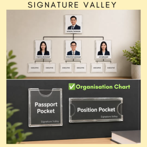 Passport Photo Frame with Name Tag Holder for Organisation Chart