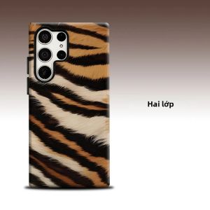 Ốp Lưng Samsung Galaxy S26 S25 S24 A56 A36 Hai Lớp Sang Trọng Thời Trang Họa Tiết Lông Hổ Chống Trầy Xước Chống Sốc Bảo Vệ Toàn Diện Ống Kính